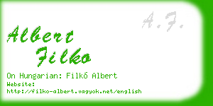 albert filko business card